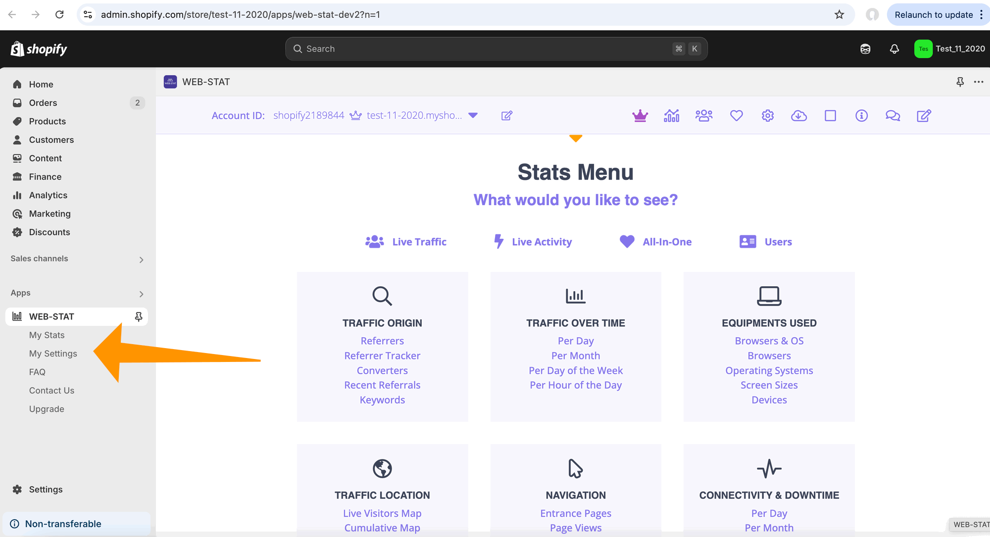 Aggiungi Web-Stat 7